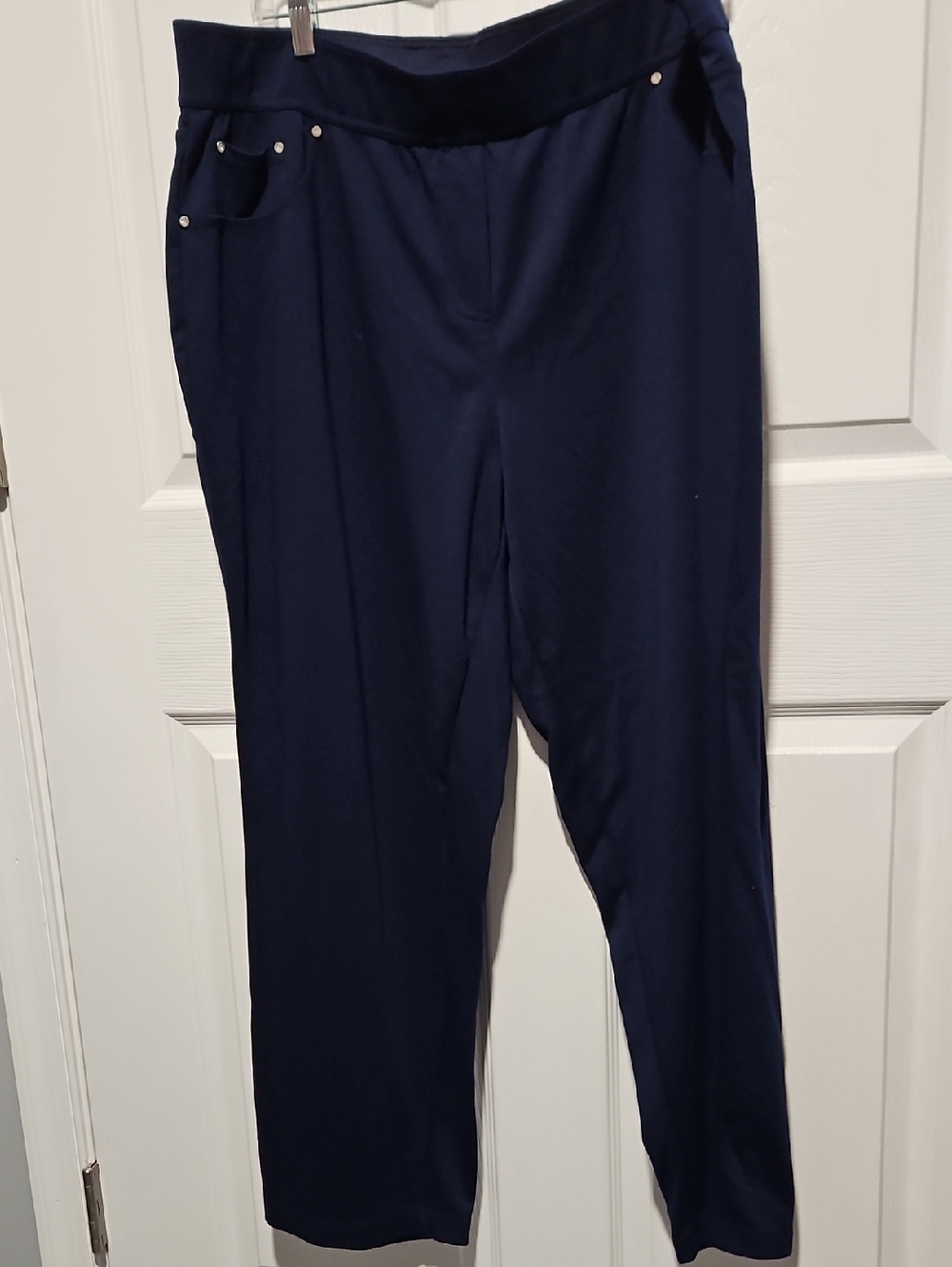 Rebecca Malone Navy Stretch Pull-On Trousers